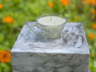 Vintage Punch Glass filled with Mint Tea